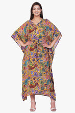 Load image into Gallery viewer, New Women Paisley Print Casual Summer Beachwear Kaftan with Drawstring Free Size
