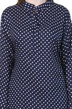 Load image into Gallery viewer, New Women Polka Dot Print Round Neck Long Sleeve Casual Rayon Dress
