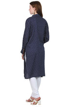 Load image into Gallery viewer, New Women Polka Dot Print Round Neck Long Sleeve Casual Rayon Dress
