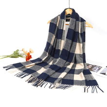 Load image into Gallery viewer, New Women Winter Warm Check Design Cotton/Viscose Scarf
