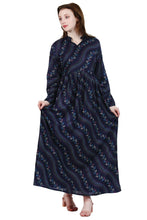 Load image into Gallery viewer, New Women Flower Print Long Sleeve Rayon Maxi Dress
