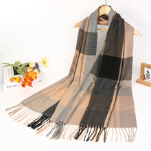 Load image into Gallery viewer, New Women Big Check Design Printed Winter Cotton/Viscose Scarf
