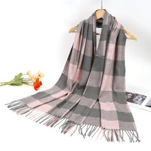 Load image into Gallery viewer, New Women Winter Warm Check Design Cotton/Viscose Scarf
