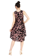 Load image into Gallery viewer, New Women Round Neck Abstract Print Umbrella Dress Free Size
