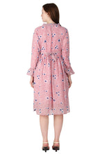 Load image into Gallery viewer, New Women Round Neck Long Sleeve Floral Rayon Midi Dress
