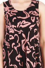 Load image into Gallery viewer, New Women Round Neck Abstract Print Umbrella Dress Free Size
