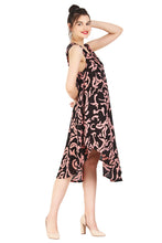 Load image into Gallery viewer, New Women Round Neck Abstract Print Umbrella Dress Free Size
