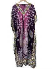 Load image into Gallery viewer, New Women Paisley Floral Print Polyester Kaftan Dress Free Size
