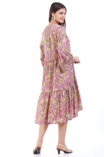 Load image into Gallery viewer, New Women Floral V Neck Long Sleeve Summer Midi Dress
