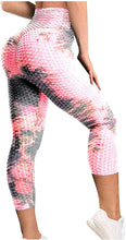 Load image into Gallery viewer, New Women Floral Tie Dye Bubble Legging Casual Gym Running Slim Fit
