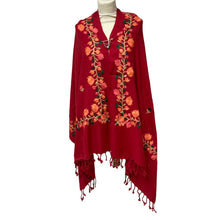 Load image into Gallery viewer, New Women Embroidery Floral Border Shawl with Beads Casual Shawl
