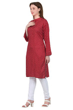 Load image into Gallery viewer, New Women Polka Dot Print Round Neck Long Sleeve Casual Rayon Dress
