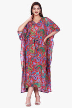 Load image into Gallery viewer, New Women Paisley Print Casual Summer Beachwear Kaftan with Drawstring Free Size
