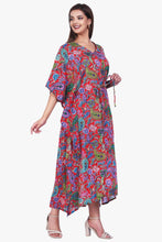 Load image into Gallery viewer, New Women Paisley Print Casual Summer Beachwear Kaftan with Drawstring Free Size
