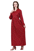 Load image into Gallery viewer, New Women Flower Print Long Sleeve Rayon Maxi Dress
