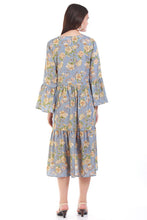 Load image into Gallery viewer, New Women Floral V Neck Long Sleeve Summer Midi Dress
