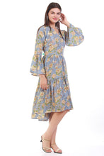 Load image into Gallery viewer, New Women Floral V Neck Long Sleeve Summer Midi Dress
