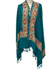 Load image into Gallery viewer, New Women Embroidery Floral Border Shawl with Beads Casual Shawl
