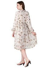 Load image into Gallery viewer, New Women Round Neck Long Sleeve Floral Rayon Midi Dress
