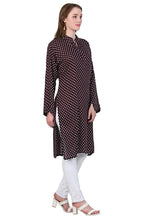 Load image into Gallery viewer, New Women Polka Dot Print Round Neck Long Sleeve Casual Rayon Dress
