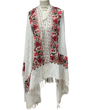 Load image into Gallery viewer, New Women Embroidery Floral Border Shawl with Beads Casual Shawl
