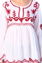 Load image into Gallery viewer, New Women Round Neck Design Embroidery  Rayon Mini Dress
