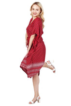 Load image into Gallery viewer, New Women Short floral Printed Rayon Kaftan Dress Summer FREE SIZE
