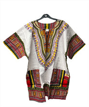 Load image into Gallery viewer, Ladies Short African Kaftan With Dashiki Print Pockets 100% Cotton UK
