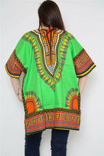 Load image into Gallery viewer, Ladies Short African Kaftan With Dashiki Print Pockets 100% Cotton UK
