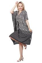 Load image into Gallery viewer, New Women Short floral Printed Rayon Kaftan Dress Summer FREE SIZE
