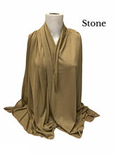 Load image into Gallery viewer, New Women Top Quality Big Large Plain Jersey Hijab Scarf Shawl Wrap Stretchy Uk seller
