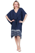 Load image into Gallery viewer, New Women Short floral Printed Rayon Kaftan Dress Summer FREE SIZE
