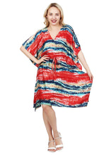 Load image into Gallery viewer, New Women Short floral Printed Rayon Kaftan Dress Summer FREE SIZE
