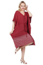 Load image into Gallery viewer, New Women Short floral Printed Rayon Kaftan Dress Summer FREE SIZE
