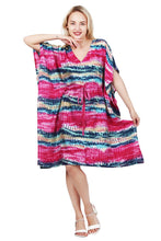 Load image into Gallery viewer, New Women Short floral Printed Rayon Kaftan Dress Summer FREE SIZE
