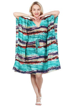 Load image into Gallery viewer, New Women Short floral Printed Rayon Kaftan Dress Summer FREE SIZE
