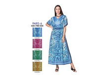 Load image into Gallery viewer, Ladies Long African Kaftan Dress Animal Print 100% Rayon  Summer / Beach Holiday Free Size B-06
