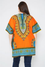 Load image into Gallery viewer, Ladies Short African Kaftan With Dashiki Print Pockets 100% Cotton UK
