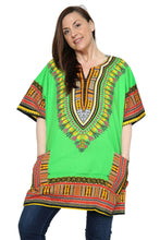 Load image into Gallery viewer, Ladies Short African Kaftan With Dashiki Print Pockets 100% Cotton UK
