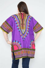 Load image into Gallery viewer, Ladies Short African Kaftan With Dashiki Print Pockets 100% Cotton UK
